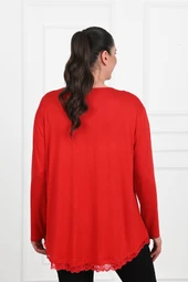 Kadın Güpür Dantelli Büyük Beden Bluz 1386-23 - 10