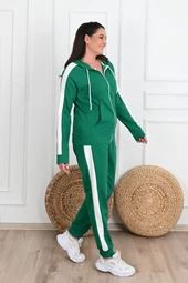 Kadın Yan Şerit Detaylı Büyük Beden Eşofman Takımı 3504-23 - 11