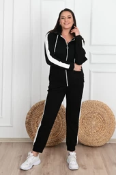 Kadın Yan Şerit Detaylı Büyük Beden Eşofman Takımı 3504-23 - 3