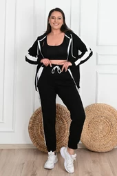 Kadın Yan Şerit Detaylı Büyük Beden Eşofman Takımı 3504-23 - 7