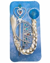 Turkafone Elsa 30cm Et bebek ve Tokalı Saç Taç Asa Seti thumbnail 4