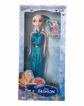 Turkafone Elsa 30cm Et bebek ve Tokalı Saç Taç Asa Seti thumbnail 3