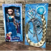 Elsa Bebek Müzikli Tokalı Örgü Saç Asa Taç Seti thumbnail 1