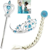 Disney Frozen Karlar Ülkesi Bebek Elsa Anna + Asa Taç ve Saç - 3