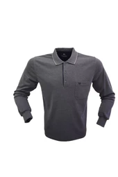 SİMENTİ POLO YAKA CEPLİ RAHAT KALIP SWEATSHİRT BATTAL BÜYÜK BEDEN - 1