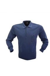 SİMENTİ POLO YAKA CEPLİ RAHAT KALIP SWEATSHİRT BATTAL BÜYÜK BEDEN - 3