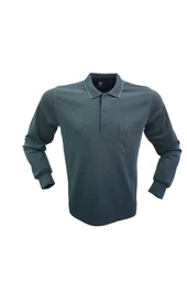 SİMENTİ POLO YAKA CEPLİ RAHAT KALIP SWEATSHİRT BATTAL BÜYÜK BEDEN - 4