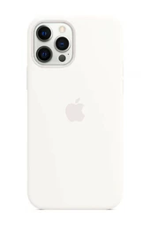 Apple iPhone 11 Pro Max Uyumlu Logolu Içi Kadife Altı Açık Lansman  Beyaz Silikon Kılıf - 1