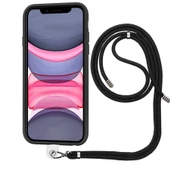 Apple iPhone 11 Pro Max İp Askılı Silikon Kılıf Siyah - 1