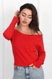 Kadın Geniş Yakalı Sweatshirt 9131-23 - 3