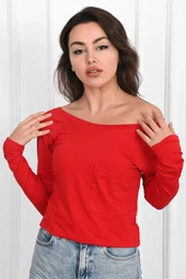 Kadın Geniş Yakalı Sweatshirt 9131-23 - 4