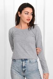 Kadın Geniş Yakalı Sweatshirt 9131-23 - 12