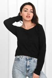 Kadın Geniş Yakalı Sweatshirt 9131-23 - 1