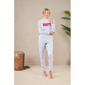 PJS 23569 Kadın Desenli Pijama Takım - 3