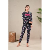 PJS 23569 Kadın Desenli Pijama Takım - 6