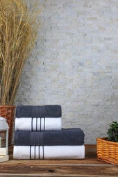 Diamond 50X90-70X140 4 Parça Antibakteriyel Banyo Havlu Takımı Antrasit - 2
