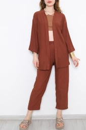 Gofre Kimono Alt -Üst Takım - 10