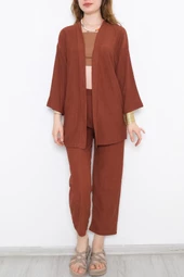 Gofre Kimono Alt -Üst Takım - 8