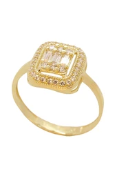 Cigold Taşlı Yüzük Baget 14 Ayar Altın 1,85 Gr OA-K21601028419 - 1