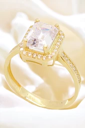 Cigold Taşlı Yüzük Baget 14 Ayar Altın 2,44 Gr OA-C11401028483 - 4