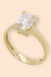 Cigold Taşlı Yüzük Baget 14 Ayar Altın 2,31 Gr OA-C11501028505 - 3