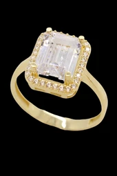 Cigold Taşlı Yüzük Baget 14 Ayar Altın 2,36 Gr OA-C11501028511 thumbnail 4