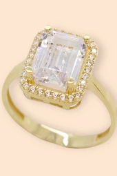 Cigold Taşlı Yüzük Baget 14 Ayar Altın 2,36 Gr OA-C11501028511 thumbnail 3