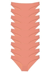 9 adet Süper Eko Set Likralı Kadın Slip Külot Pudra thumbnail 1