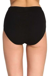 3 Adet Tutku Kadın Yüksek Bel Bato Kalın Lastik Külot Siyah thumbnail 4