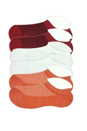 6 Adet Çocuk Sneaker Patik Çorap Bordo Beyaz Turuncu - 1