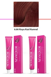 2 li Set Premium 6.66 Koyu Kızıl Kumral - Kalıcı Krem Saç Boyası 2 X 50 g Tüp - 1