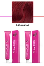2 li Set Premium 7.66 Aşk Alevi - Kalıcı Krem Saç Boyası 2 X 50 g Tüp - 1