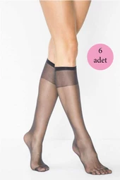 6 Adet Süper Ince 15 den Mat Pantolon Çorabı Siyah - 1