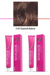 2 li Set Premium 7.07 Gizemli Kahve - Kalıcı Krem Saç Boyası 2 X 50 g Tüp - 1