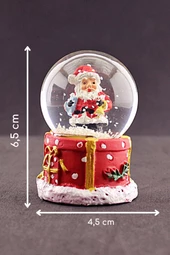 Yılbaşı Hediyeleri Temalı  Noel Baba Mini Boy Işıklı Kar Küresi 6,5 cm 1 - 1