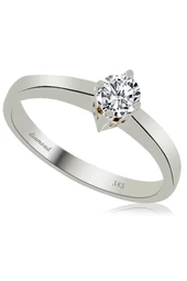 Cigold 14 Ayar Tektaş Pırlanta Yüzük OA-PYZK900026 - 1