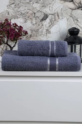 %100 Pamuk 2 Parça Kadın/Erkek Banyo Duş Hamam Havlu Seti 90x150 Cm - 2