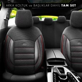 Otom Sport Plus Ekstra Destekli Özel Dokulu Oto Koltuk Kılıfı  Siyah-Kırmızı - 3