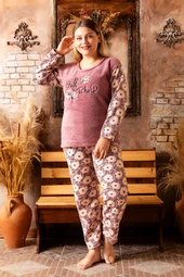 Nisanca Büyük Beden Peluş Polar Pijama Takımı- Kışlık Büyük Beden Kadın Pijama - 2