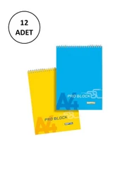 Gıpta A4 Bloknot Pro-Block Spiralli Karton Kapak Kareli 40 Yaprak 12 Adet - 1