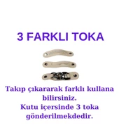 YAZKIŞ Kadın Siyah Cilt Üzeri 3 Çeşit değişen Tokalı Kalın Taban Babet - 10