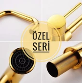 Sardıcı Melfa Series Gold 5 Yıl Garanti Süreli Çift Su Girişli Pirinç Malzeme Mutfak Bataryası PRA-7745376-5144 - 3