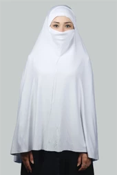 Hazır Türban Peçeli Pratik Eşarp Tesettür Nikaplı Hijab - Namaz Örtüsü Sufle (5XL) - 9
