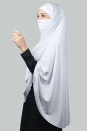 Hazır Türban Peçeli Pratik Eşarp Tesettür Nikaplı Hijab - Namaz Örtüsü Sufle (5XL) - 10