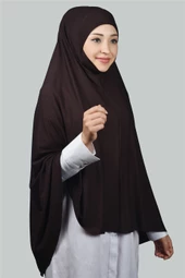 Hazır Türban Peçeli Pratik Eşarp Tesettür Nikaplı Hijab - Namaz Örtüsü Sufle (5XL) - 2