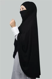 Hazır Türban Peçeli Pratik Eşarp Tesettür Nikaplı Hijab - Namaz Örtüsü Sufle (5XL) - 8
