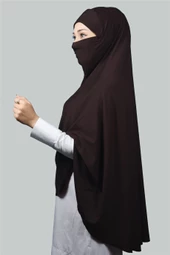 Hazır Türban Peçeli Pratik Eşarp Tesettür Nikaplı Hijab - Namaz Örtüsü Sufle (5XL) - 4