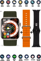 Hk9 Pro Max 2.02 Uyumlu Amoled Ekran Akıllı Saat 3 Kordon Kiliteme Serisi Gps Siri Akıllı Saat - 1