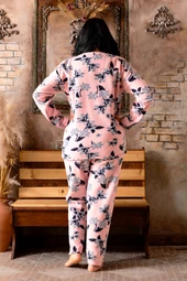 Nisanca Büyük Beden Peluş Polar Pijama Takımı- Kışlık Büyük Beden Kadın Pijama - 3