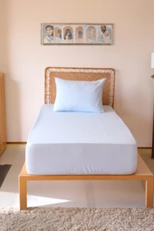 MOOSH Tek Kişilik Lastikli Çarşaf Takımı | 30 cm yükseklik | Düz Renk | Pamuklu - 5